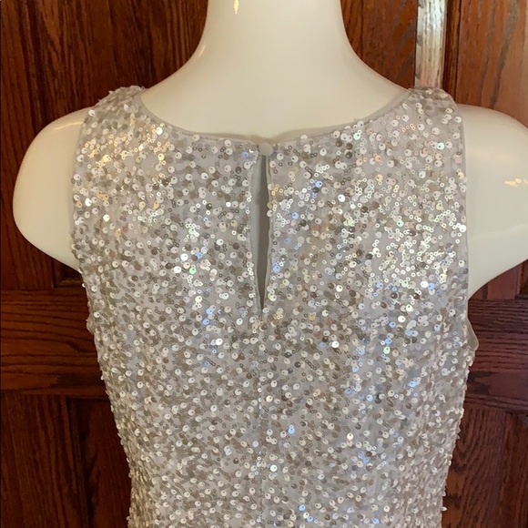 WHBM silver sequin cocktail party dress. Sz. 12. - Picture 4 of 4
